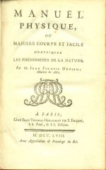 Manuel de Physique de 1758