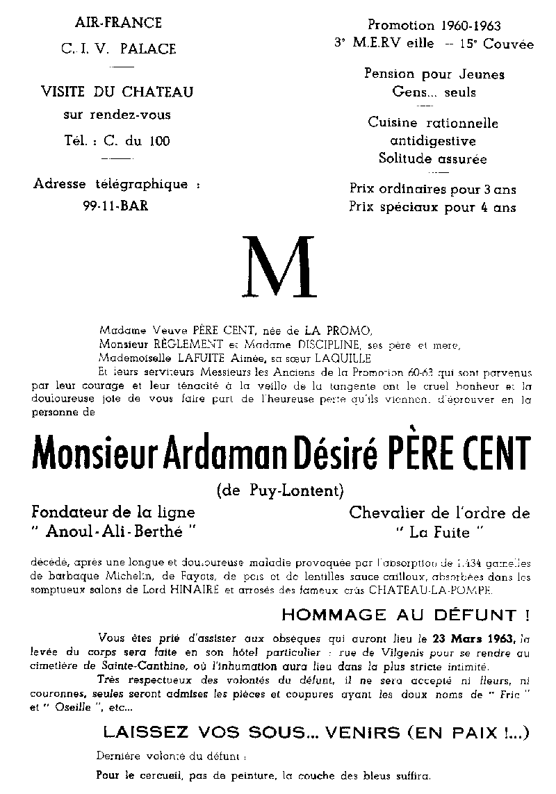 Promotion 1960-1963 - Le Percent page 1